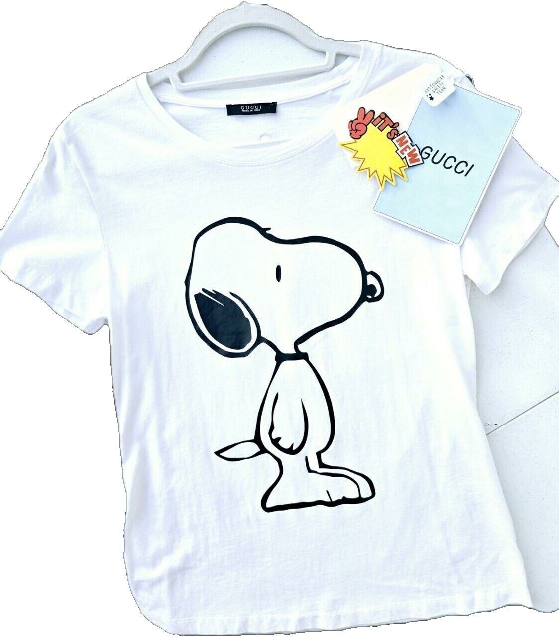 Gucci Designer Brand Charlie Brown T-Shirt With Snoopy Print