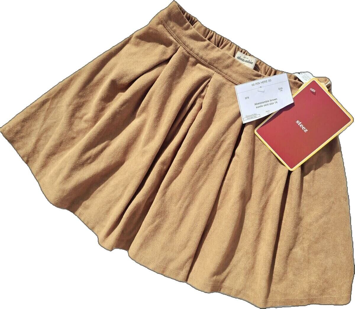 New Abercrombie Kids Brown Suede Skirt