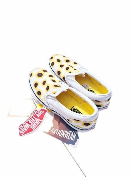 ​NEW Off The Wall White Slip On Vans With Sunflowers