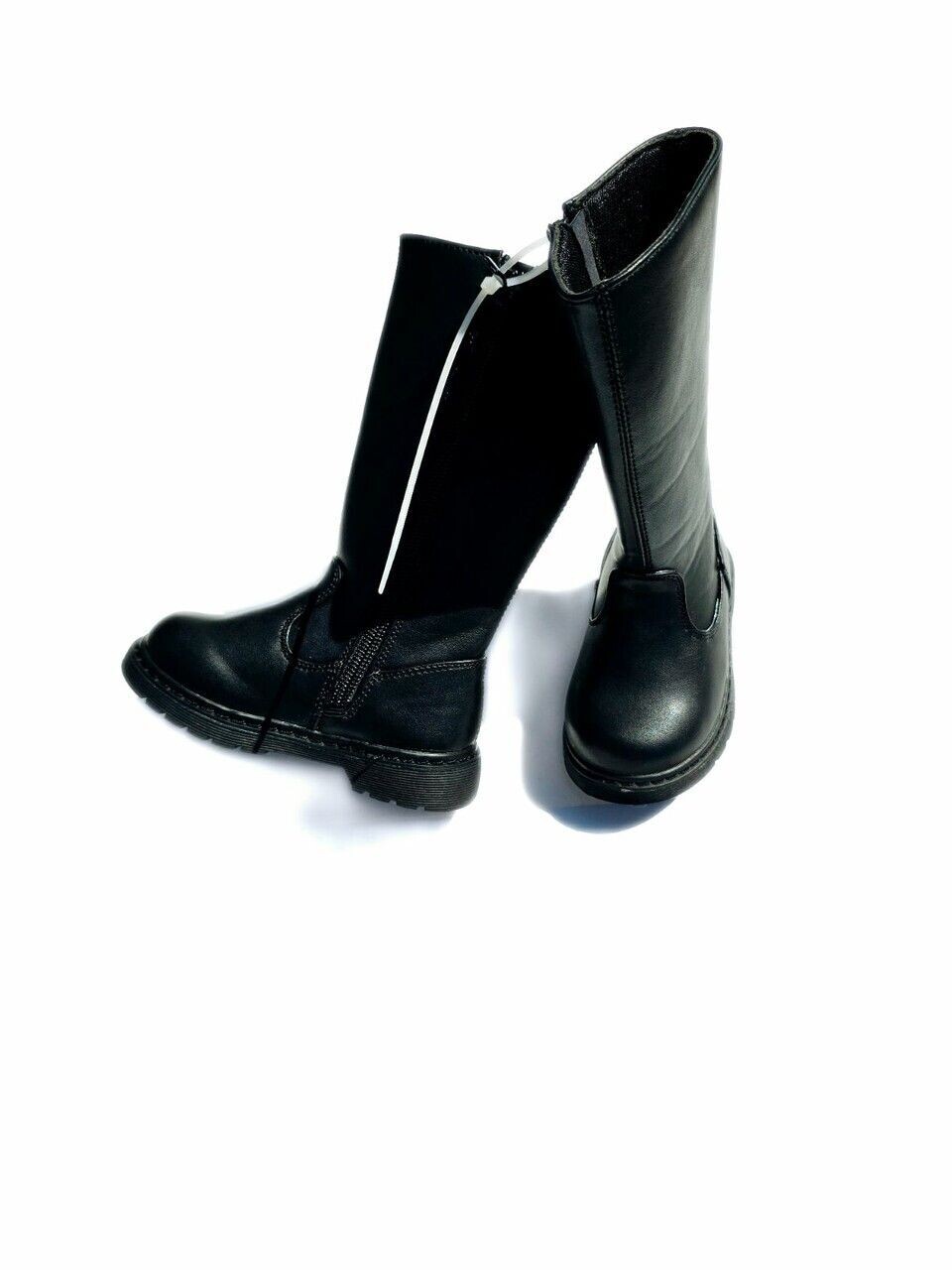 ​All Black Full Zipper Girls Toddler Boots