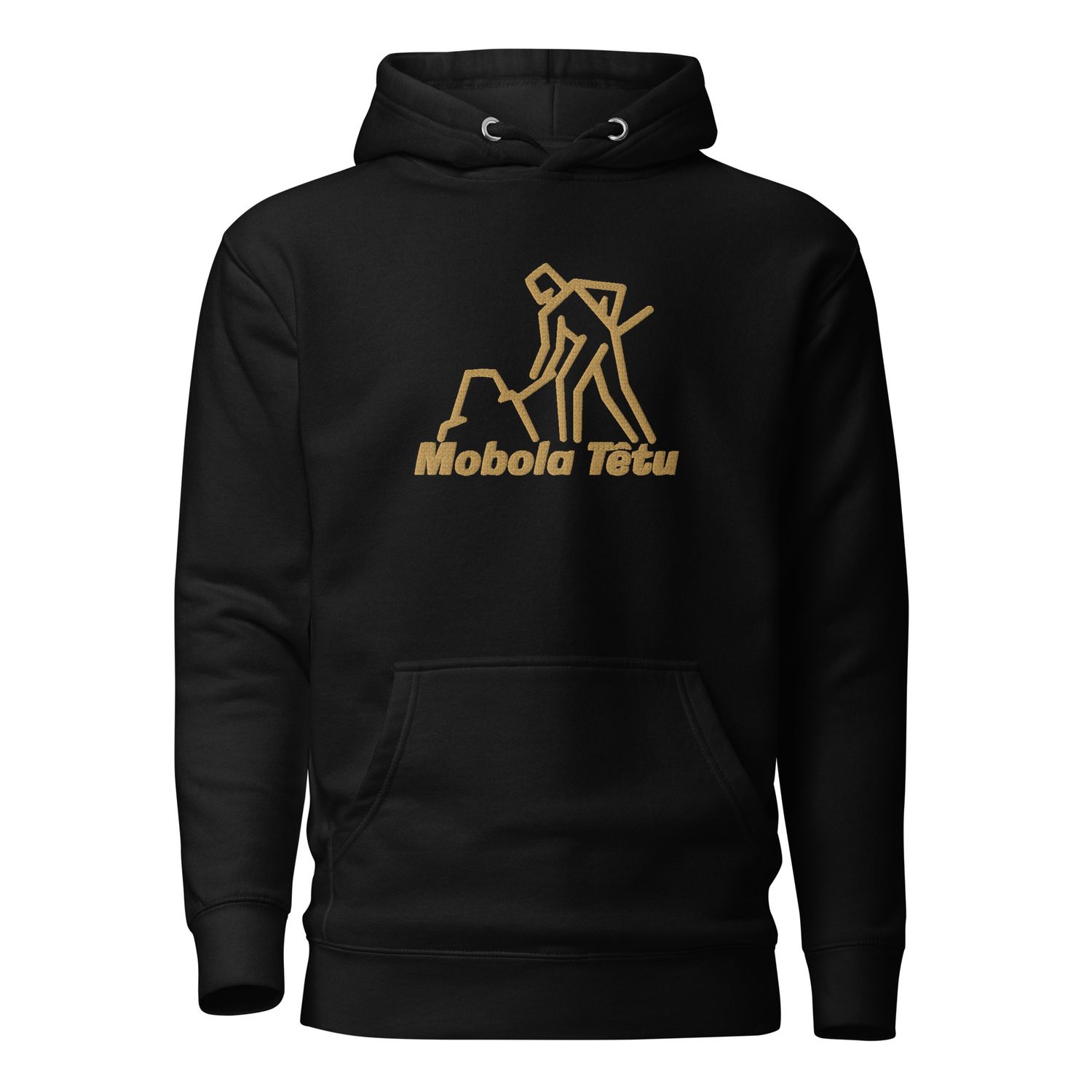 Sweat à Capuche Unisexe – “Mobola Têtu” Broderie Or