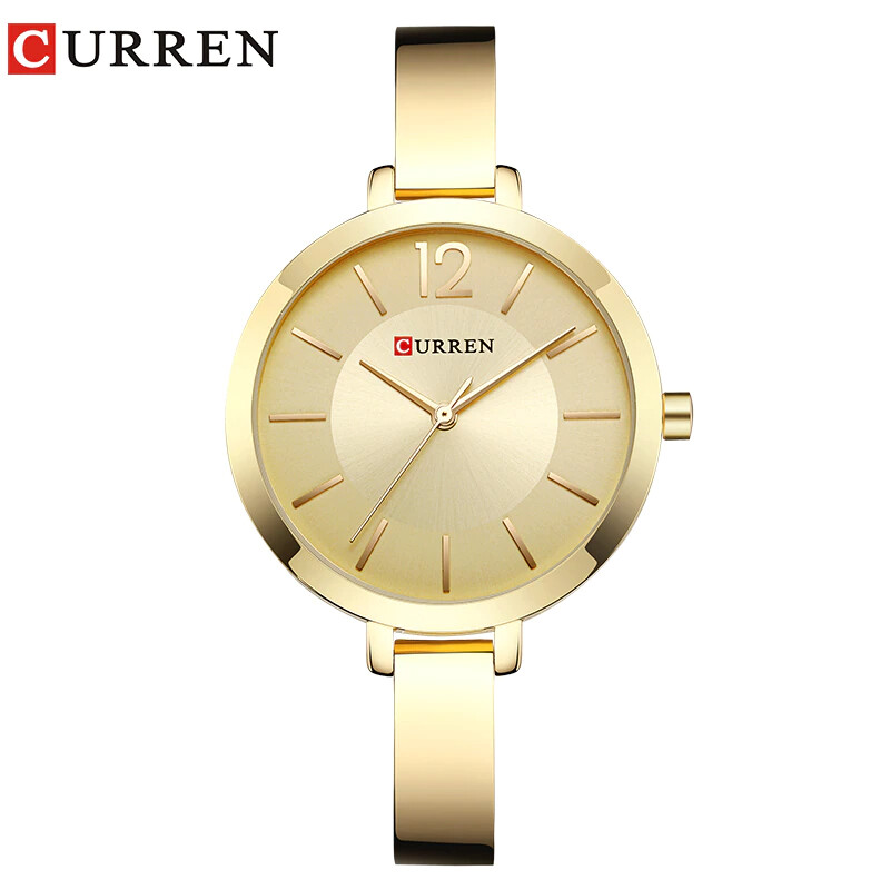 CURREN Fashion Gold Women Watches Stainless Steel