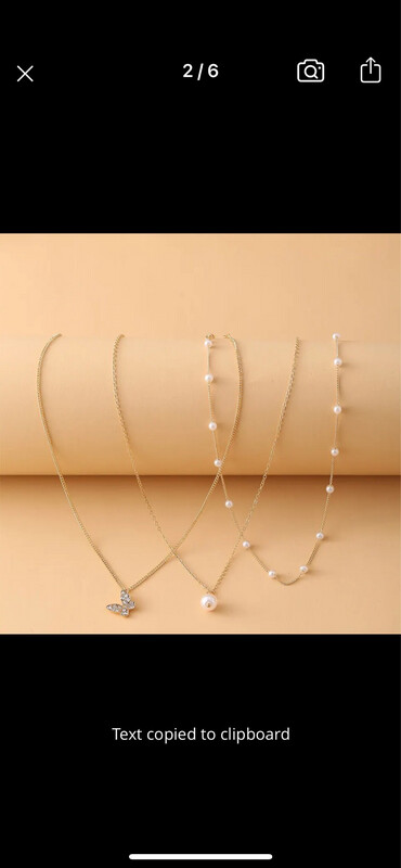 3PCS Retro Multilayer Necklace Decorated With Pearl Clavicle Chain Creative Simple Butterfly Pendant