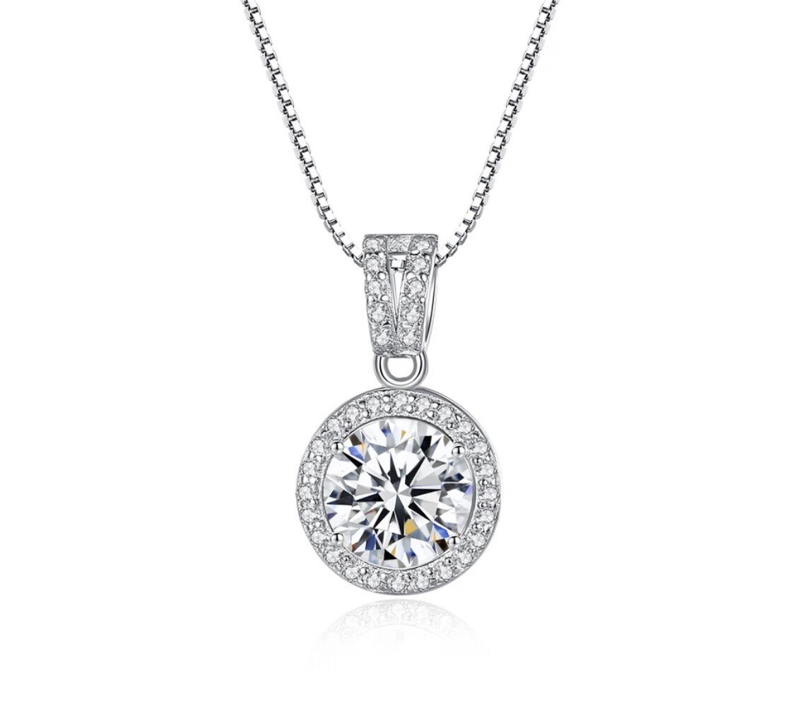 1ct Moissanite Diamond Necklace with warranty and GRA certificate of authenticity
