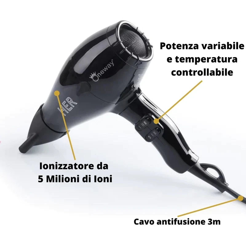 Asciugapelli OnewayHER Professional nero Asciugapelli OnewayHER Professional nero