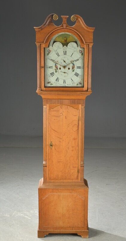 Oak grandfather clock with hidden features!