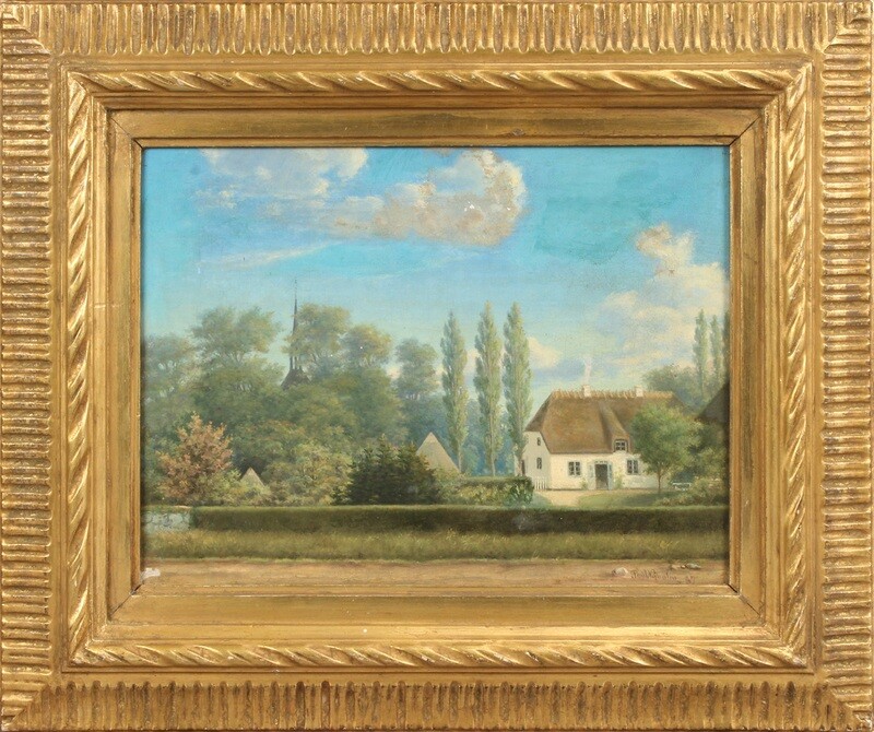 Reetdach Kate -  Ölgemälde von 1887 - signiert