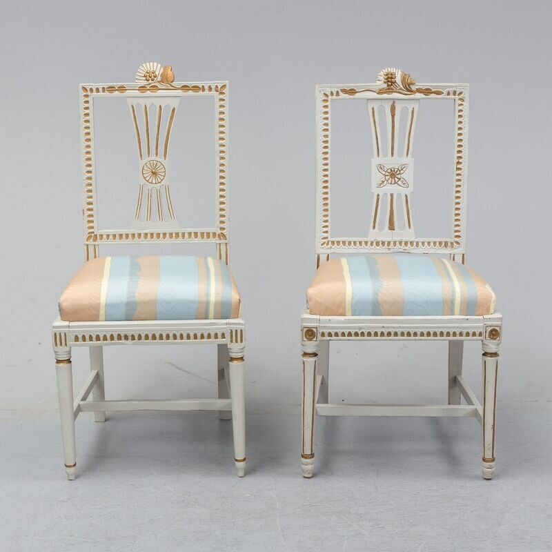 Gustavian twin chairs circa 1820