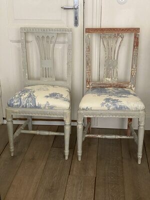 Zwillings-Stühle von gustavianischen Originalen um 1800