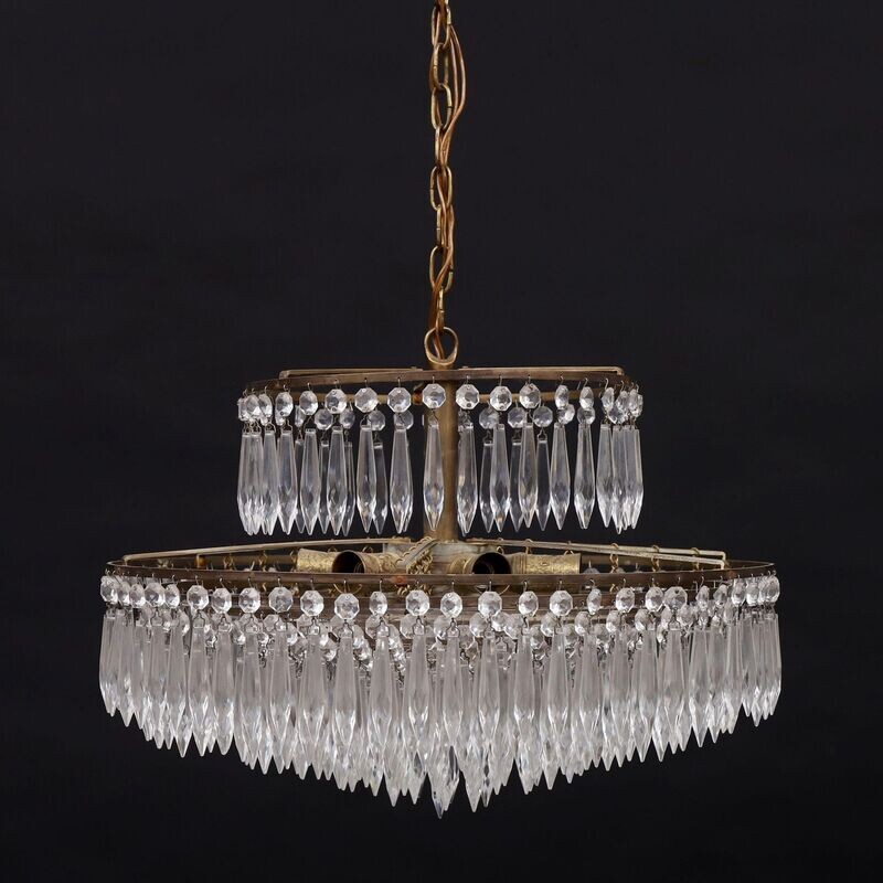 Prismen Deckenlampe um 1900