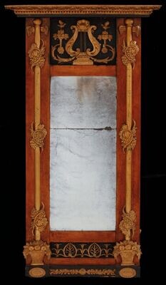 Antiker Spiegel mit Stempel - Original von Schloss Vänersborg