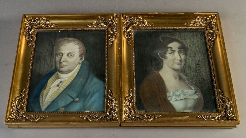 Gerahmte Pastelle um 1800