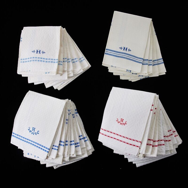 Alte Leinenhandtücher mit Monogramm Alte Leinenhandtücher mit Monogramm "H"
