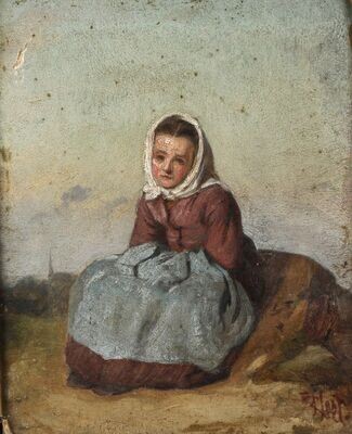 "Das Mädchen" - Ölgemälde aus dem 19. Jahrhundert