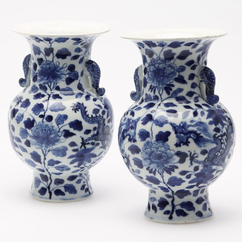 Signed china vases from the 18th century