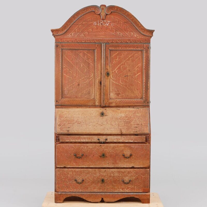 „Dalarna-Alfta“ Möbel in Form eines Schrank-Sekretärs von 1837