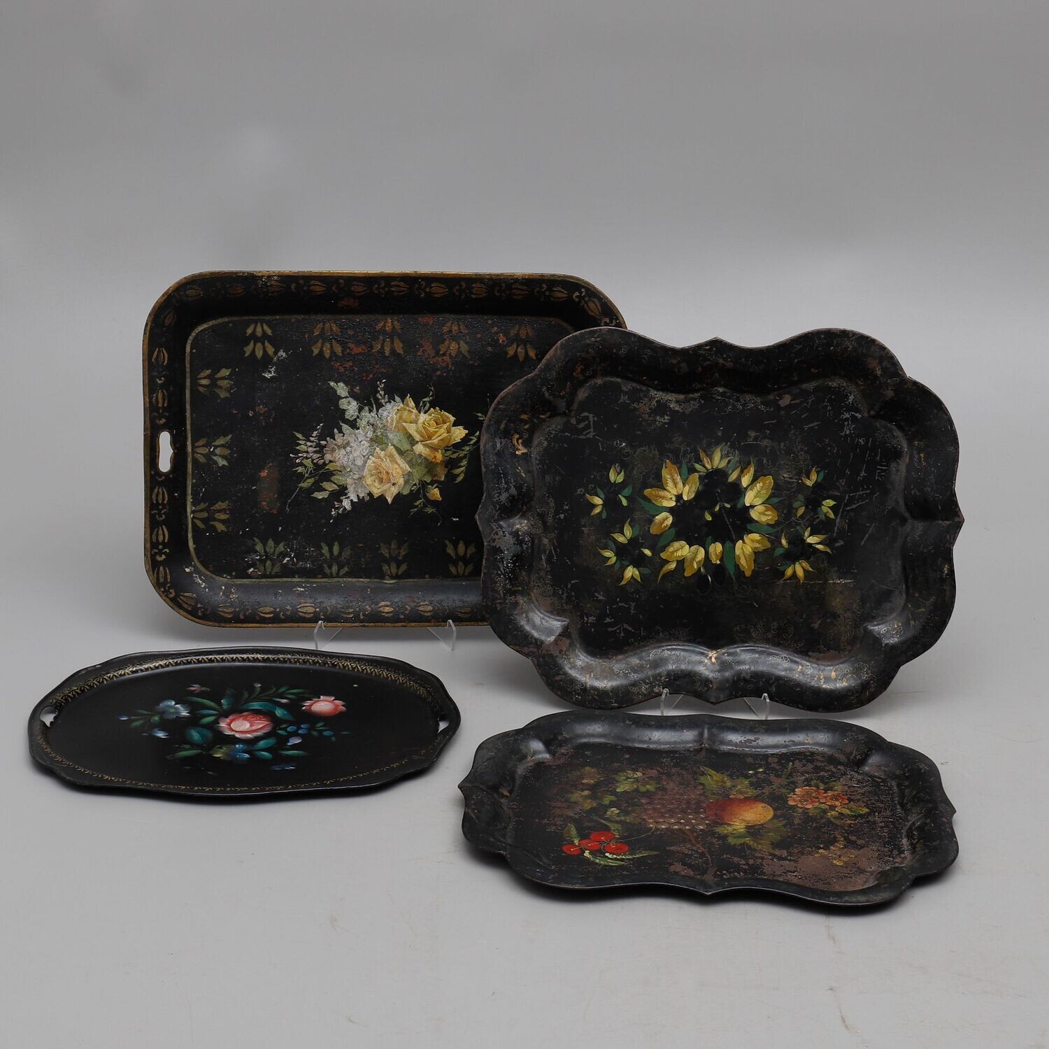 Schwedische Blechtabletts aus der Zeit um 1820