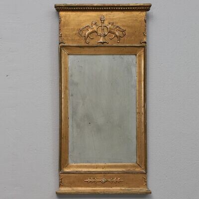 Empire Spiegel aus vergoldetem Holz von 1800