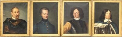 Vier schwedische Könige im Porträt