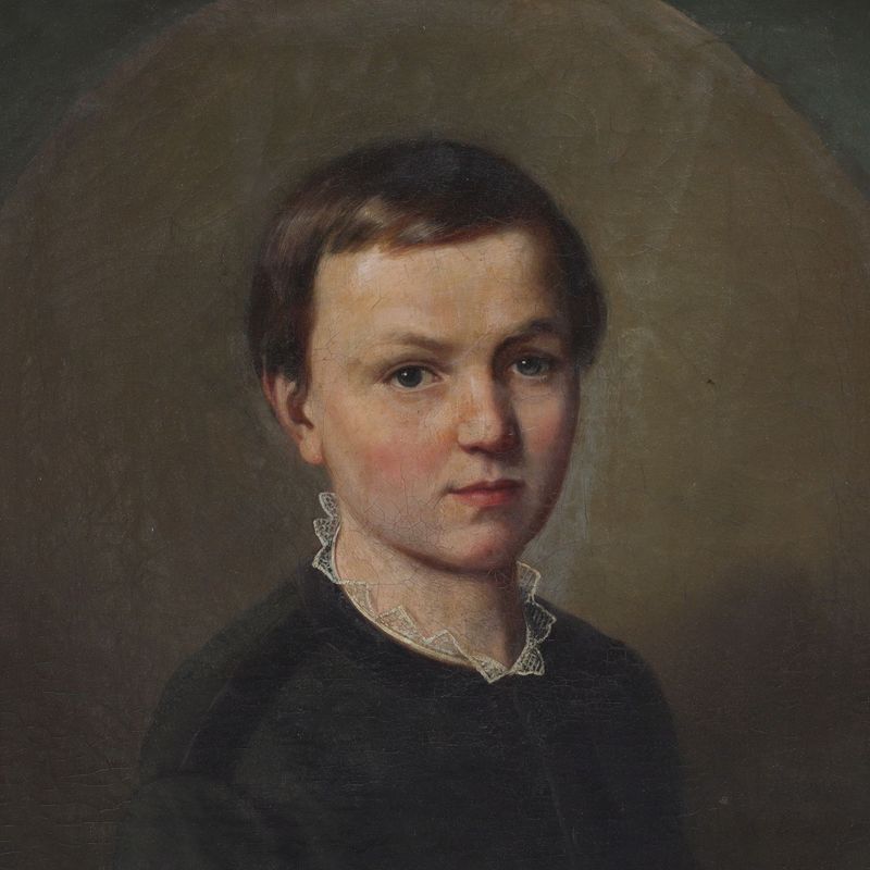 Ölgemälde - Knabenporträt um 1850