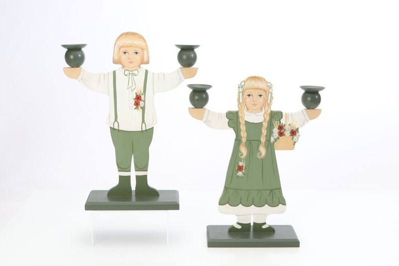 Schwedische Wichtel Junge und Mädchen - signiert