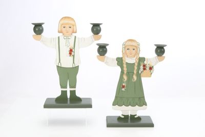Schwedische Wichtel Junge und Mädchen - signiert