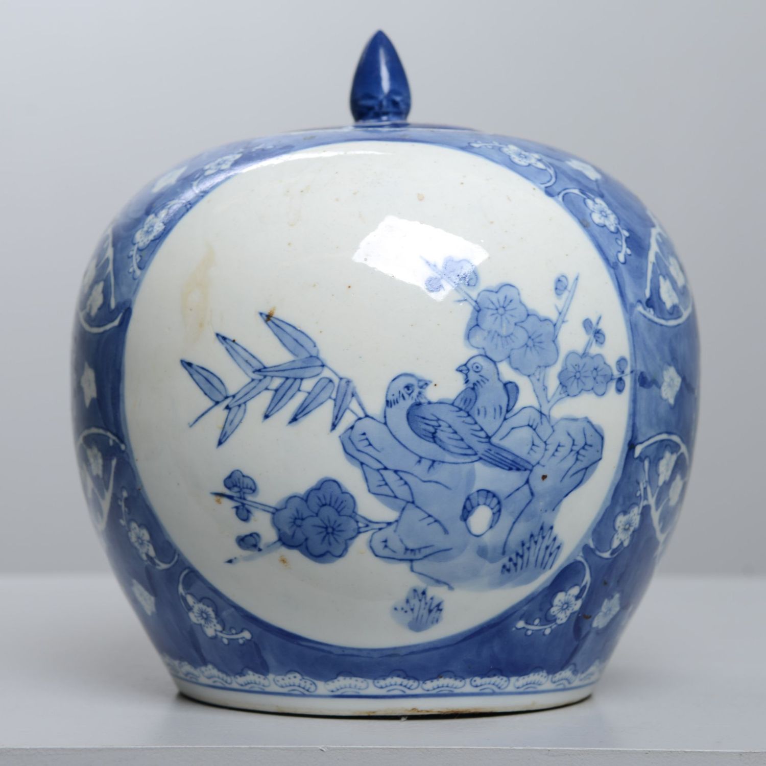 Blau/weiß Ingwertopf um 1900
