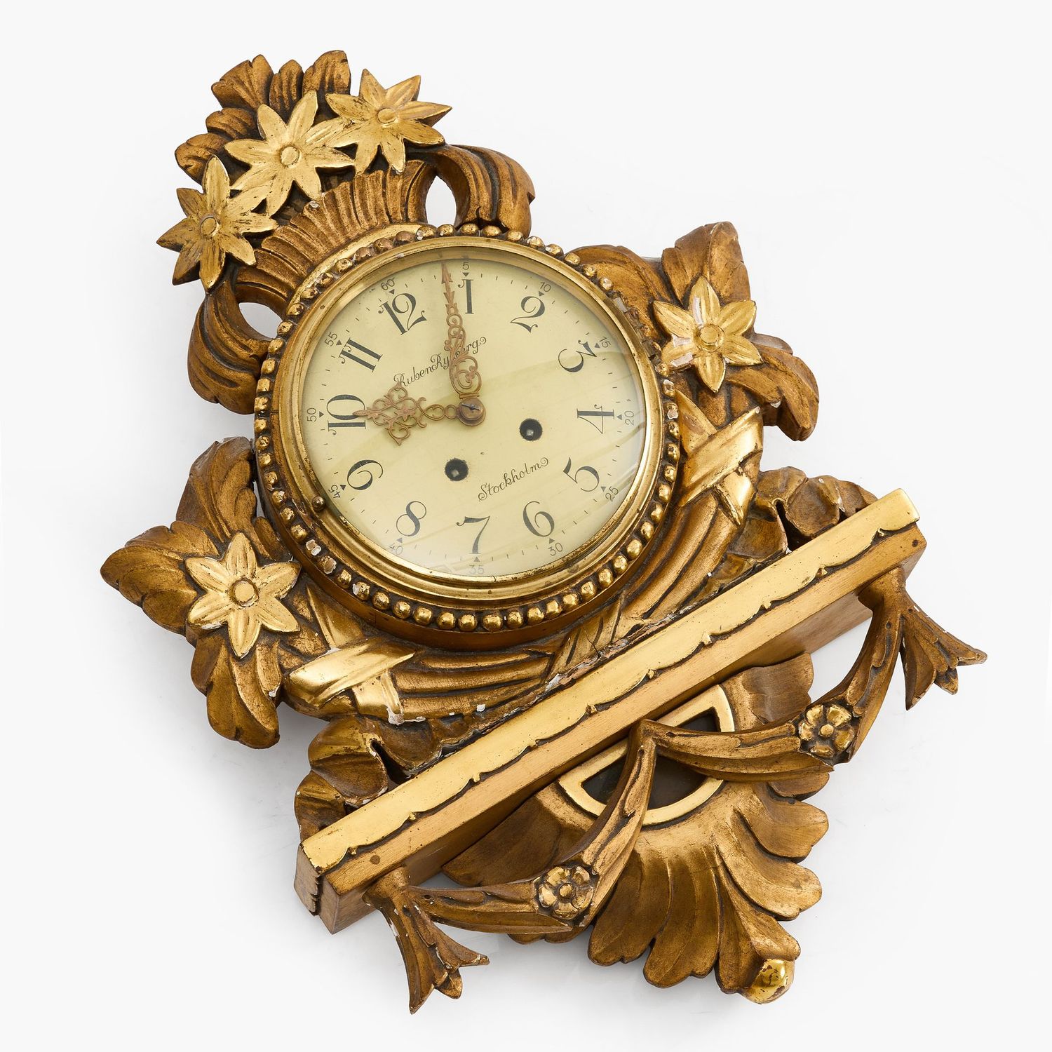 Wanduhr  in moderater Größe um 1900