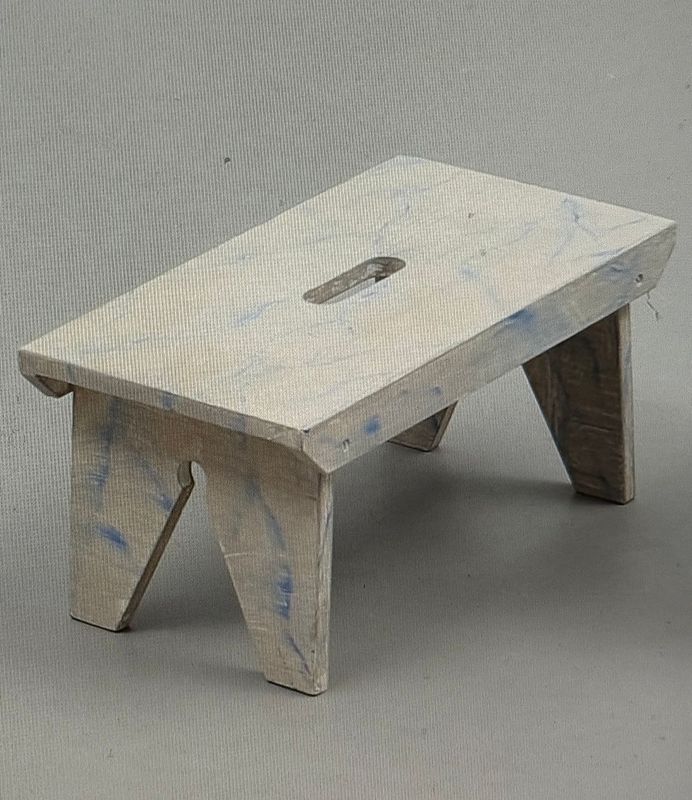 Marmorierter Schemel um 1900