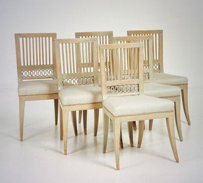 6er Sequenz sengustavianischer Stühle