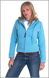 Embroidered Hooded SweatShirt - Ladies Fitted Zipped Front