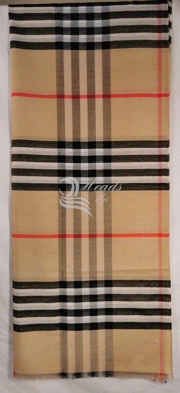 Cotton Silk Check -  Beige