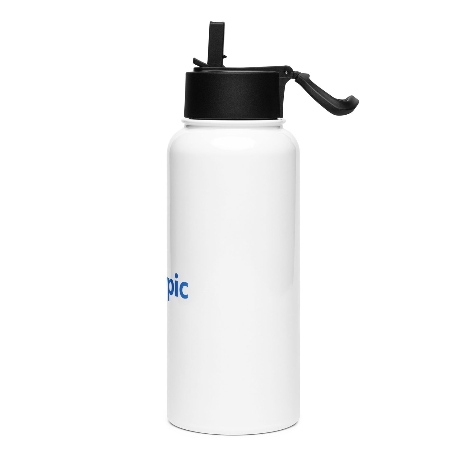 Stainless steel water bottle with a straw lid