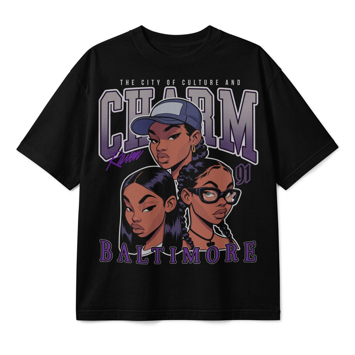 Charm City Trio Oversized Tee