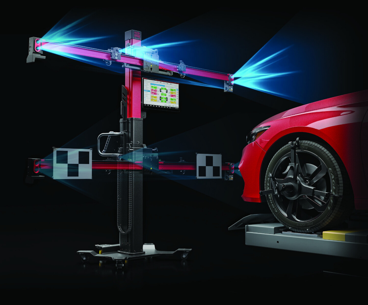 MaxiSys IA900AS Wheel Alignment + ADAS Calibration Frame + All Systems Targets + MS Ultra ADAS Tablet
