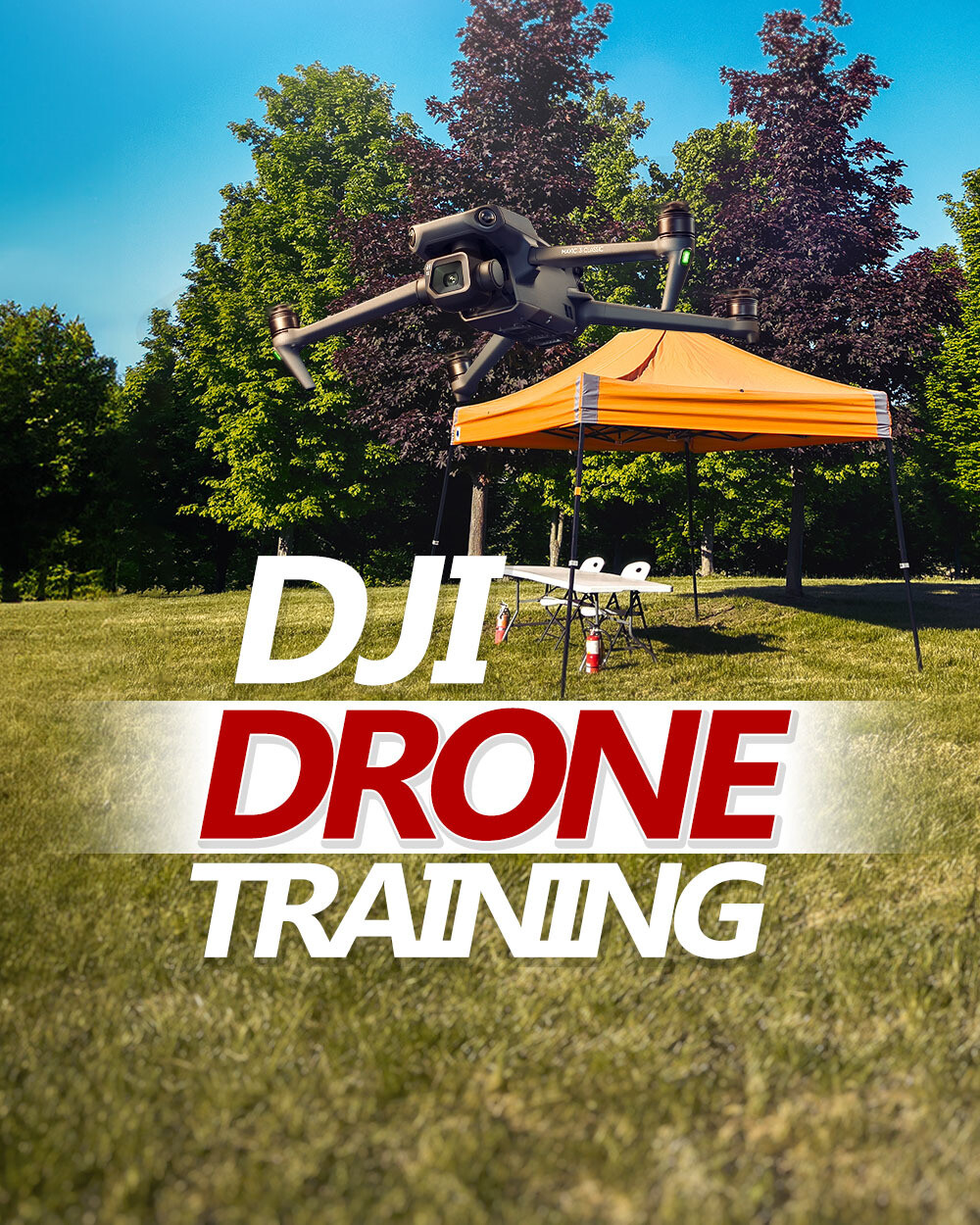 Drone Flight Training (All Levels) Drone flight training session at AlteX droneHUB near Toronto with instructor guiding student using DJI drone