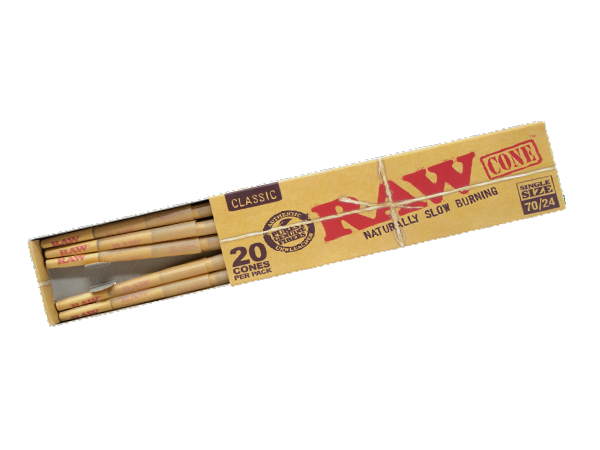 RAW Classic Single Size 70/24 Cones 20pk