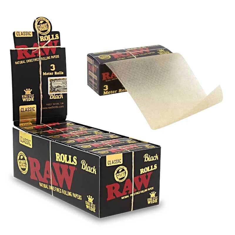 RAW Black Classic Rolling Papers Rolls | 3 Meter (King Size Wide)