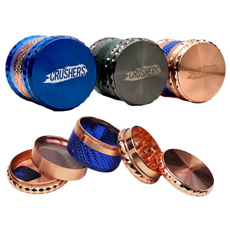 Crushers Mega Hex Pattern 4 Part Grinder (GR199) | 63mm | Assorted Colors