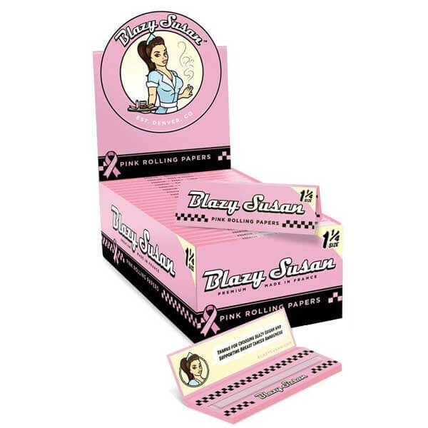 Blazy Susan Pink Slim Rolling Papers | 1 1/4