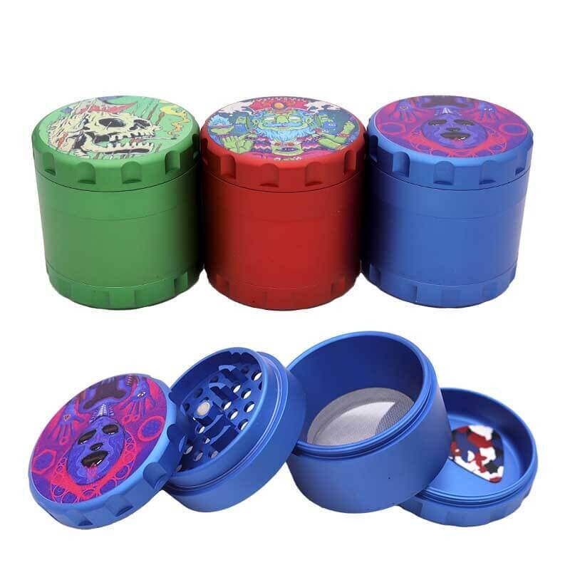 Crushers Skull Printed 4 Part Grinder (GR245) | 63mm | Assorted Colors