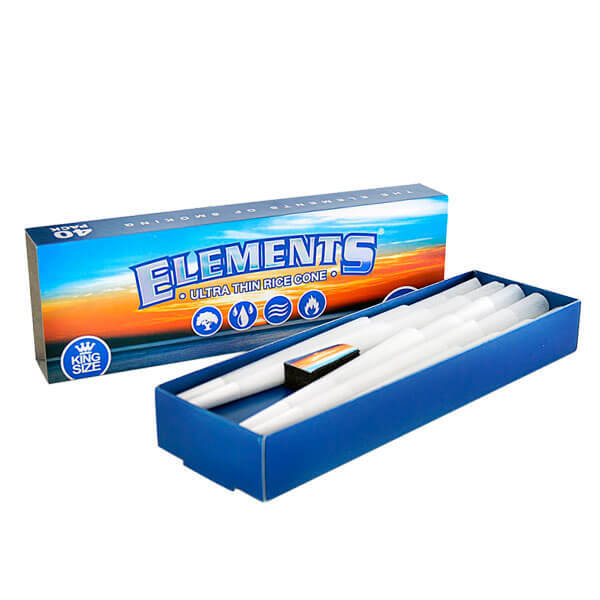 Elements Ultra Thin Rice Cones | King Size | 40 Pack