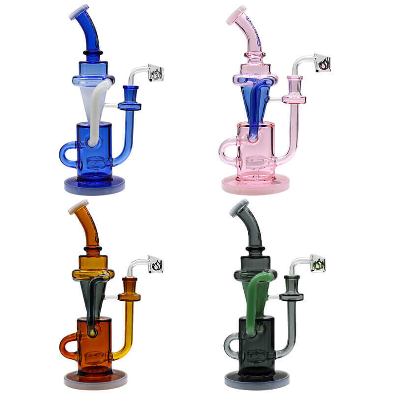 Social TALISMAN Conical Recycler Rig Waterpipe (A7-13) | 10 inch | Assorted Colors