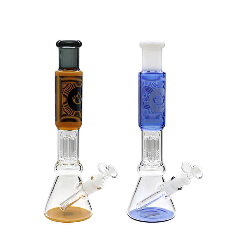 Social NUCLEUS with Tree Arm Perc Beaker Waterpipe (A-04/A-14) | 13 inch | Assorted Colors