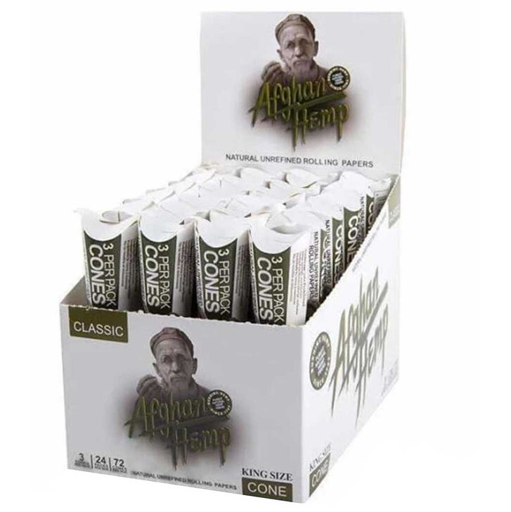 Afghan Hemp Natural Cones | King Size | 3 Pack