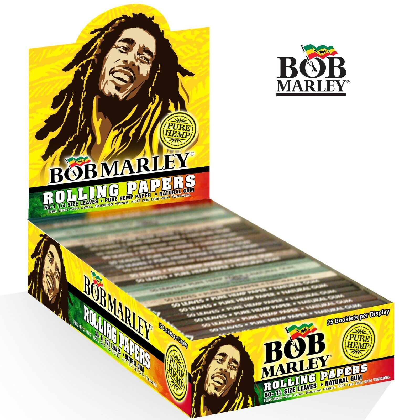 Bob Marley Rolling papers 50 - 1/4 size pure hemp