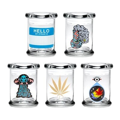 Pop Top Glass Jars | Small | Assorted Designs
