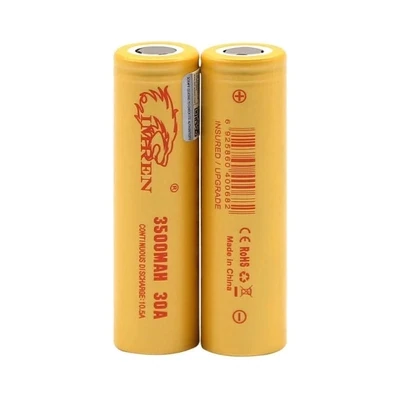 Imren 18650 Battery | 2 Pack | Yellow 3500mah (MAX30A)