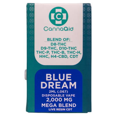 CannaAid MEGA Blend | D8-THC D9 HHC-P THC-P THC-B THC-H CDT | Live Resin Disposable Vape | 2ml