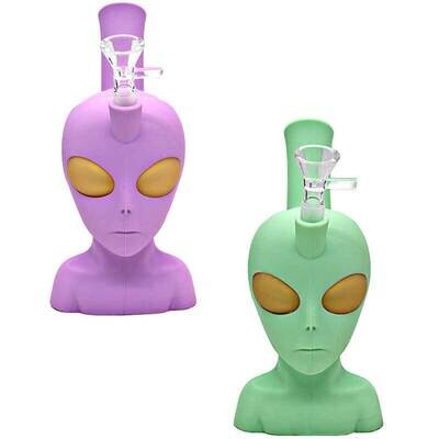 Alien Head Silicone Waterpipe | 9 inch | Assorted Colors